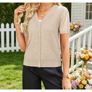 Womens Wool Blended Cropped Cardigan Sweater 2026 Short Sleeve Shrug Business Casual Outfits Lightweight Top
