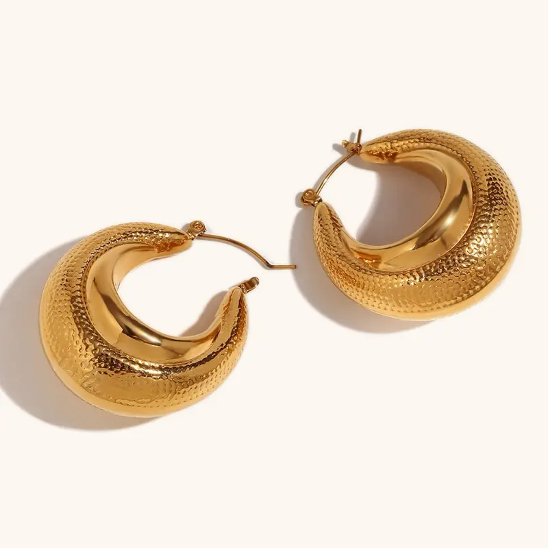 ꜱᴏᴜʟ ꜱɪᴍᴏɴᴇ LeeLee Hoops Gold Plated Statement Earrings