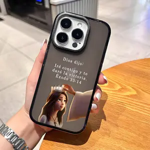 Bible Verse Pattern Phone Case for iPhone 17 16 15 14 Pro Max 13 12 11 Plus Clear Crystal Drop-proof Slim Silicone Shockproof Transparent Protective Cover Jesus Dios & Girl