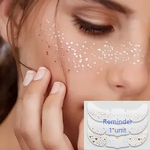 Hot Stamping Tattoo Stickers, Face Stickers, Metal Freckle Face Stickers, European and American Waterproof Glitter Little Star Stickers for Performance and Party