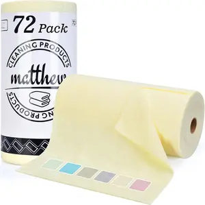 Microfiber  Cloth Roll 72Pack (12" x 12")  Paper Towels&Washable   Towels,Ultra Water Absorbent Lint&Streak Free  Rags for Glass,Dishwash,Bathroom,-Yellow