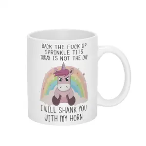 Funny Unicorn Mug – "I May Sparkle, But Don't Underestimate My Rage" – Funny Gift Mug for Best Friend, Printed Reusable Washable Cup