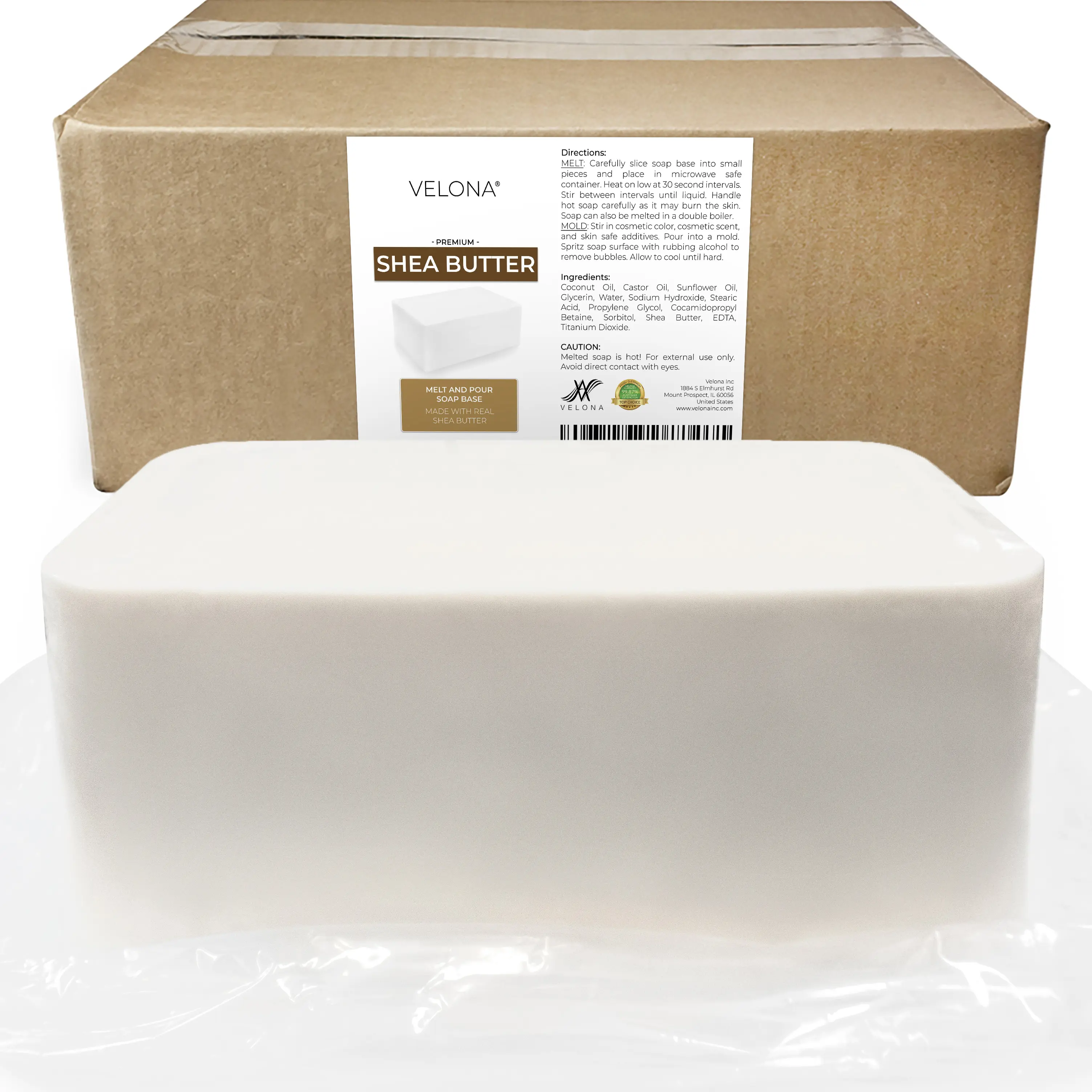 25 LB - Shea Butter - Melt and Pour Soap Base by Velona | SLS/SLES free | Natural Bars for The Best Result for Soap-Making