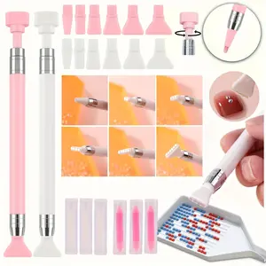 Diamond Art Pen Refillable Wax Stick, Suitable for Diamond Painting, 5D Diamond Art Accessory Pen with Multi-Point Dispenser, Diamond Painting Wax Sticks