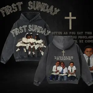 Vintage First Sunday Faith Graphic Acid Washed Oversized Hoodie Graphic Acid, Aesthetic Streetwear, 2k Clothing, Menswear Oversized Tops, Gym Clothing, Gothic y2k Hoodie, Top Women and Men Made In USA