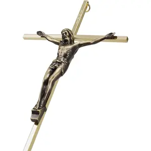 Crucifix Wall  - 10" Catholic Metal  with  & INRI, Faith Decor for Wall or Door Display