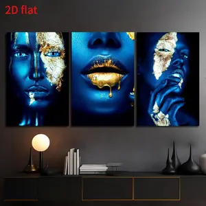 2D Flat 3-Piece Set Canvas Wall Art Modern Acrylic Painting for Christmas Wedding Mother's Day Ramadan Easter Halloween Graduation Gift Easy to Hang UV-Resistant Non-Toxic