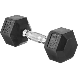Rubber Hex Dumbbell Hand Weight – Solid Cast Iron Dumbbells for Strength Training, Home Gym & Fitness Workouts