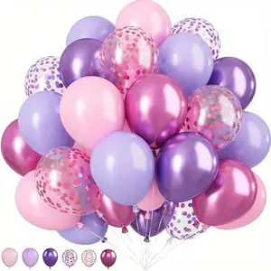 36pcs/38pcs/50pcs/51pcs Balloon Set for Wedding, Birthday, Macaron Metallic Confetti Balloons, Indoor Outdoor Party Decor, Metallic Latex Balloon