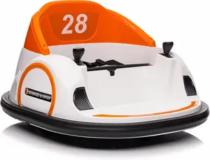 GARVEE 12V Ride On Bumper Car for Toddlers - Christmas Electric Bumping Car with Remote Control, Battery Display, 360° Spin, LED Lights, Music, USB - Available in Pink, Red, Green, Orange, Blue