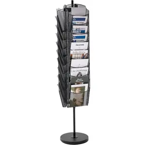 VEVOR Rotating Brochure Display Rack, 30 Pockets Mesh Magazine Literature Display Stand, Portable Floor Standing Magazine Rack, Metal Newspaper Catalog Holders for Shop Exhibitions Office Trade ShowVEVOR Super Brand Day