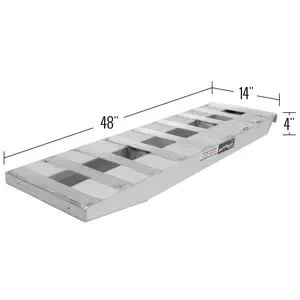 4' Lx 14"W Aluminum Ramps, Hook-End,Stub Food - 12,000 lb per axle (Sold in Pairs)