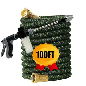 Retractable Magic Garden Hose - With High-Pressure Nozzle - Durable Rubber - 3-4inch US Standard Connector - Available in Various Lengths for Lawn Watering and Cleaning - Watering Systems
