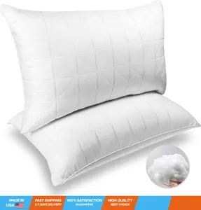 Bed Pillows Queen Size Set of 2 - Premium Down Alternative Cooling Bedding 20 x 30 White, Sleeping Pillow for Back, Stomach or Side Sleepers