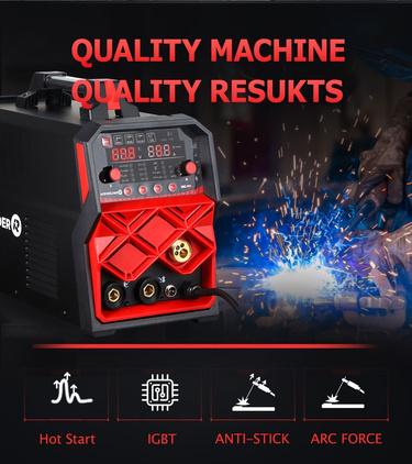 ACEWELDER MIG200T 6-in-1 Welder | 110V/220V Dual Voltage | Gas/Gasless MIG Lift TIG Stick Spot Aluminum Welder