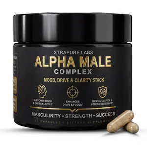 Alpha Male Complex Capsules – Mood, Drive & Mental Clarity Stack | Black Maca & Ashwagandha | 30 Capsules
