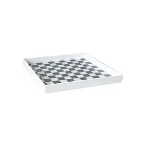 Original Nordic Chessboard Acrylic Tray, High-End Home Decor Storage Plate, Bathroom Organizer, Stylish Bath Accessory