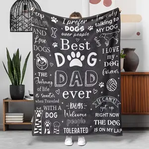 Soft Funny Throw Blanket 1pc Spanish Gift Blanket for Dog Dad, Dad's Birthday Gift Blanket, Super Large Soft and Comfortable Cover
