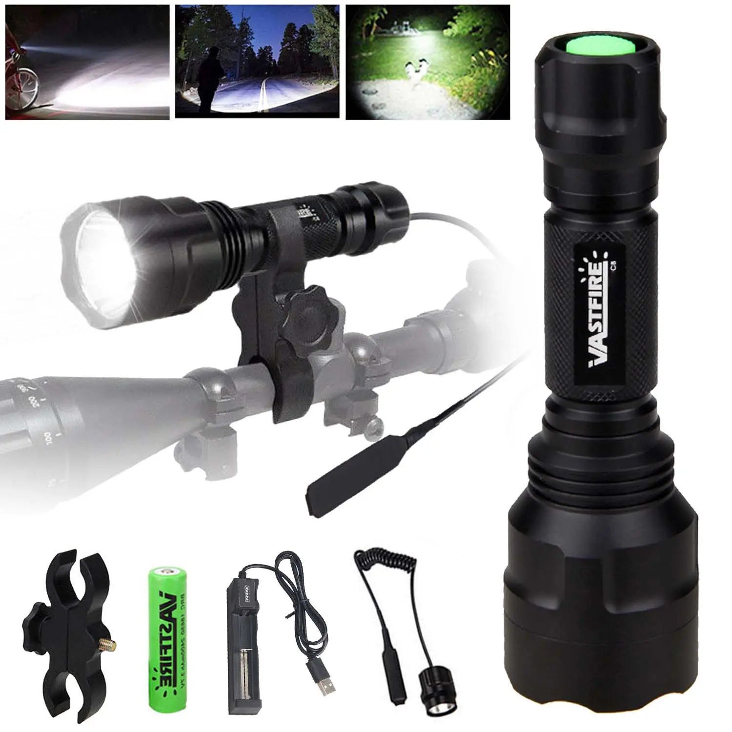 VASTFIRE Ultra Bright C8 White LED Flashlight - Aluminum Body High Lumens Portable Light Torch, Compact Utility Dustproof Waterproof IPX4 Mini Handheld Pocket Rescue Torch with Pressure Switch, Ideal for Hunting, Guys Gifts
