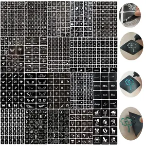 778pcs Temporary Tattoos Stencils, 20 Sheets Reusable Boys and Man Glitter Tattoo Kit Templates Face Painting Stencil Body Design Pack for Adults Girls Women Kids Teenager