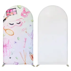 Stretchy Pink Spa Arch Cover 6.56FT for Cosmetics Makeup Party Decor Bridal Shower Girls Night Photo Booth Backdrop