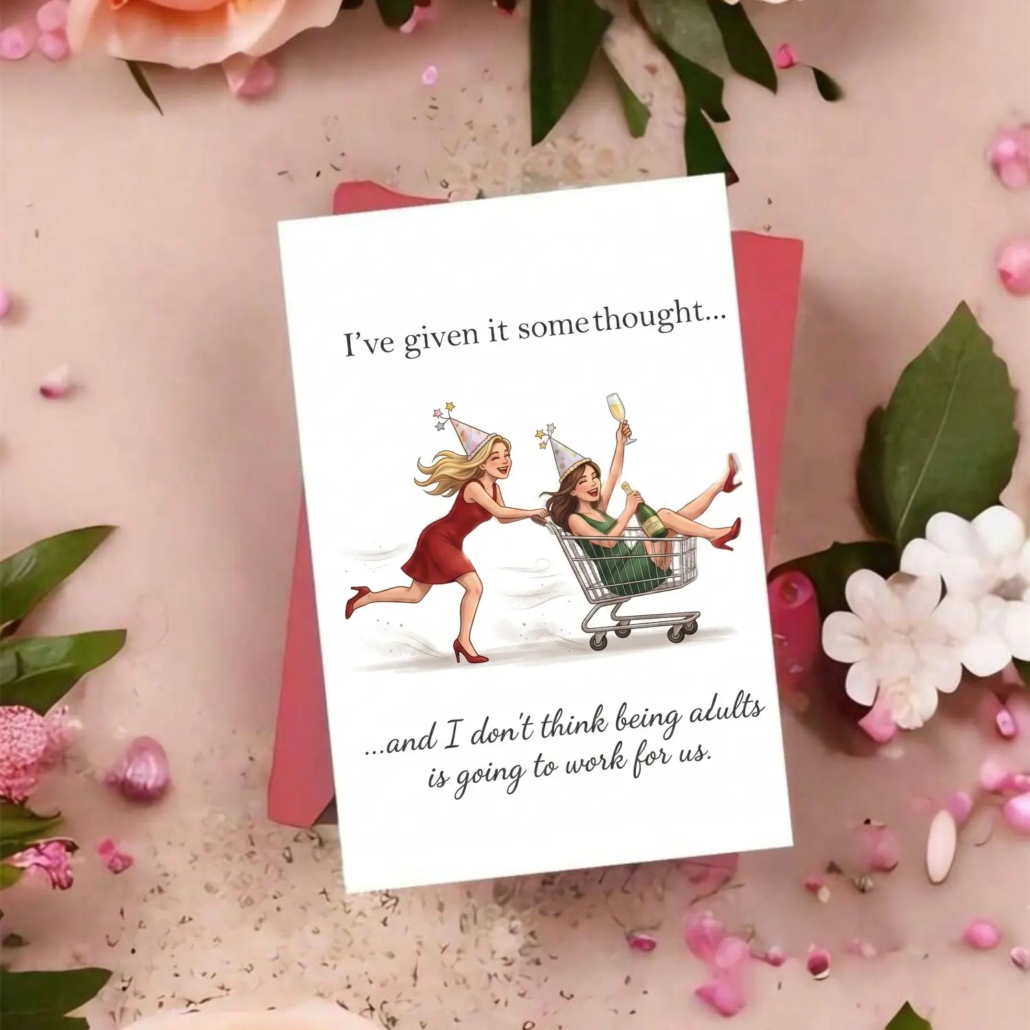 Hilarious "Anti-Adulting" Bestie Birthday Card 🥂 Funny "Partner in Crime" Greeting Card for Best Friend | The Ultimate Girls' Night Vibe!