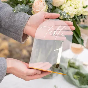 Acrylic Wedding Table Number Set with Stand, Elegant Numbers, Durable Thick Acrylic, Perfect for Reception, Birthday, Anniversary, Wedding Centerpiece Decorations