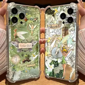 Cute Tinker Bell girl Phone Case for IPhone 17 16 15 14 13 12 11 Pro Max Plus 17Air Ultra anti-fall mobile Soft TPU Back Cover Protection Shockproof adorable gift four-corner airbag