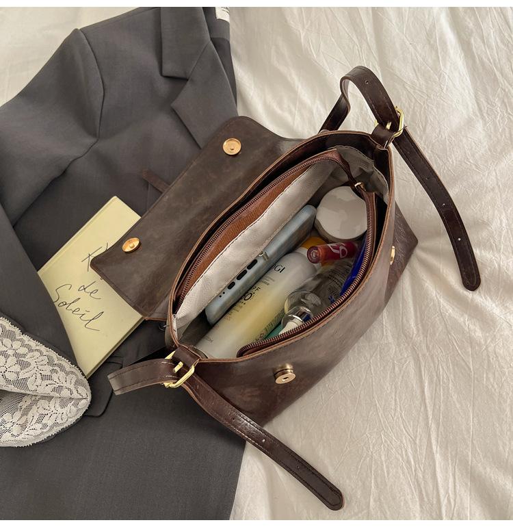 Vintage French Style Women’s Work Bag | Chic Commuter Shoulder & Crossbody Square Handbag | Elegant Minimalist Designer Purse | Versatile Everyday Fashion Bag