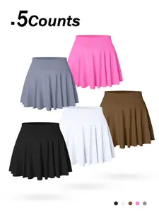 Women's Solid Color Sports Skort, Athletic Skorts, Casual Comfy Breathable Skort for Yoga Gym Workout Running Training, Ladies Sportswear for All Seasons