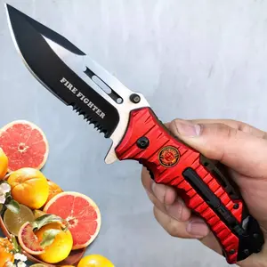 Classic 9" Chef's Knife Fire Fighter Dept Multifunction Pocket Knife High Carbon Steel Blade ironfangknife