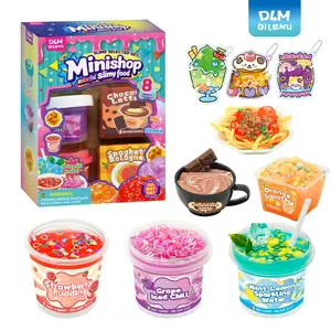 DLMdilemu DIY Mini Convenience Store Squishy Slime Food Play Set with Storage Trays, Drawer Boxes, Flat Pouches - Stress Relief Sensory Toy Gift for Kids Ages 6+