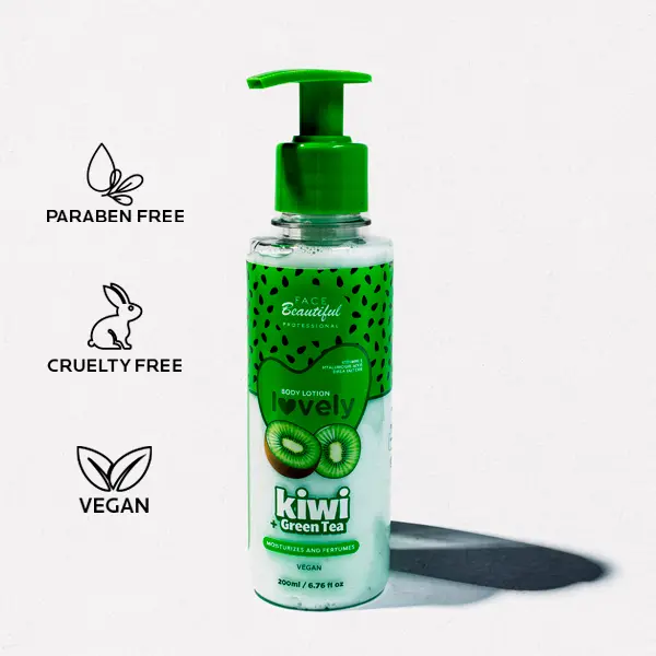Face Beautiful Brazilian Kiwi Hydrating Body Lotion Lightweight, fast-absorbing daily moisturizer for all skin types with a delicate fragrance, 200 ml
