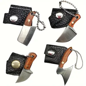 4pcs Damascus Pocket Knife Set, Edc Knife Kit, Ideal for Package Opener, Axe Cutter, Miniature Knives, Essential Tool Set
