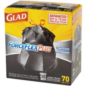 Glad ForceFlex  30 gal ForceFlex Trash Bags, Black