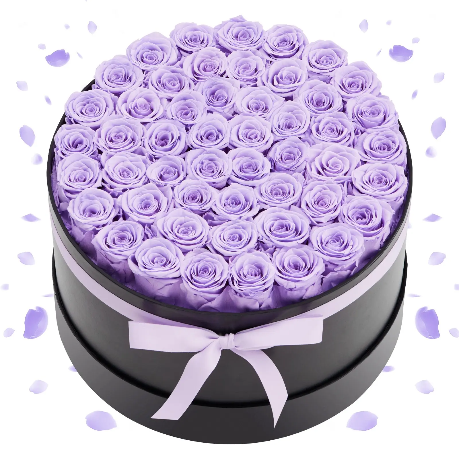 VEVOR 50 Lavender Purple Preserved Roses Boxed Set, Decorative Eternal Flower Bouquet, Gift for Wife for Birthday, Christmas, Valentine's Day, Home Decor