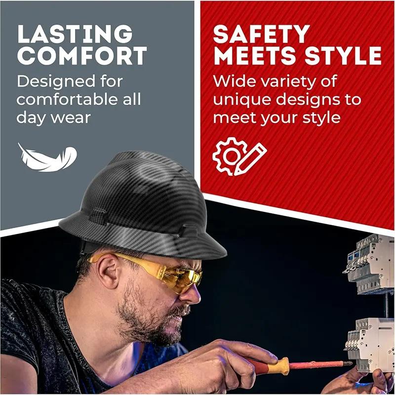 Yeomoo Carbon Fiber Safety Helmet Lightweight Shockproof Protective Hard Hat For Outdoor Working Use