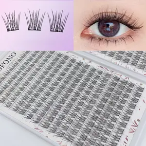 Individual False Eyelashes Book, 1 Box 384 Clusters Natural Look Eyelash Extensions, Self Grafting Curl Eyelashes, Eye Makeup Enhancement False Eyelashes, Cosmetic