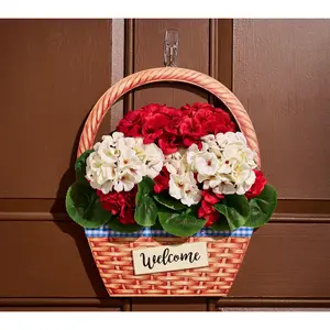 Summer Welcome Sign with Geraniums by Valerie