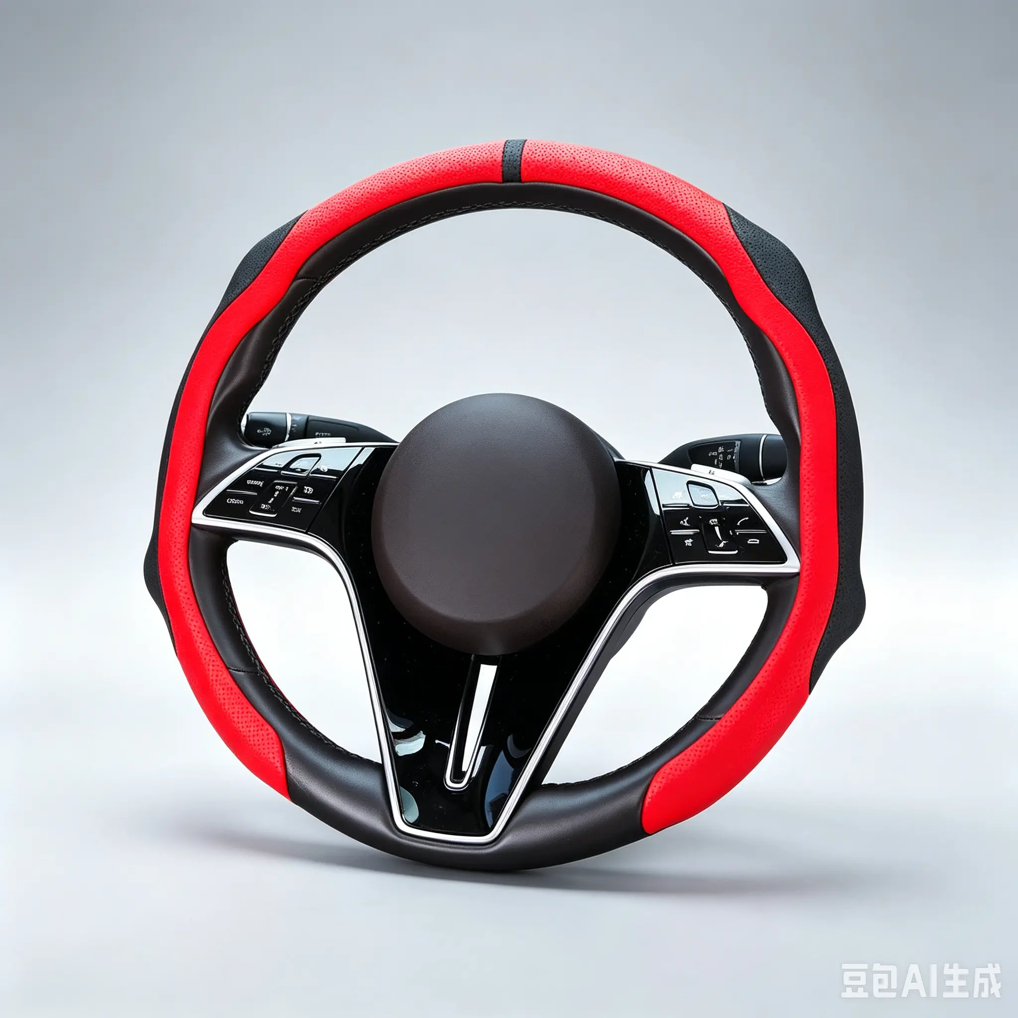 2026 Latest 2-Tone Napa Leather Steering Wheel Cover, Black with Red Stitching, Quick-Turn, Non-Slip, Breathable, Ultra-Thin, Universal Fit, Year-Round Car Interior Accessory, Auto Part