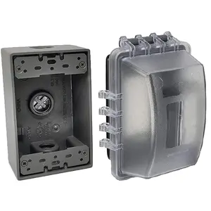 1-Gang Weatherproof Exterior in Use Outlet Cover and Box Kit - Metallic Electrical Outlet Box and UL Extra Duty, Lockable, in Use Outdoor Outlet Cover - Horizontal/Vertical Use