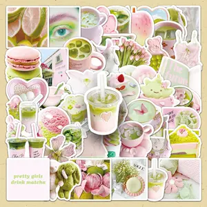 Drinks & Flowers & Doll Pattern Sticker, 102pcs/set DIY Decorative Self Adhesive Stickers, Scrapbooking & Stamping Supplies for Journal Making, Gift Wrapping