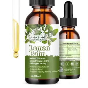 Lemon Balm Liquid Extract Tincture – Melissa Officinalis Alcohol-Free Drops – Relaxation & Cognitive Support