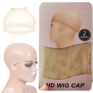 Cheap 2Pcs Hd Wig Thin Stocking Wig Cap Hair Net For Weave Nylon Stretch Mesh Wig Cap Hd Wig Caps For Wigs-1