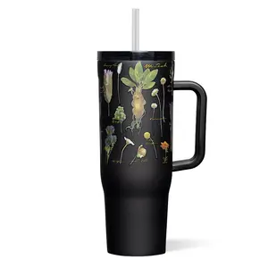 Funny Dad Birthday Gift, Black Stainless Steel Insulated Water Bottle for Husband,40oz Tumbler with Handle,Father's Day Gift