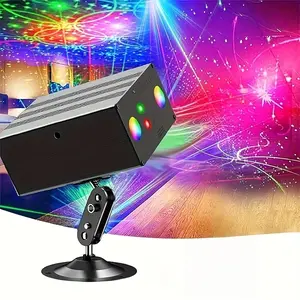 Compact Christmas RGB Party Stage Light - RGB Lighting, Sound-Activated, Remote Control, 3 Modes, 60 Patterns, USB Powered | Disco/Karaoke Xmas Party Vibe Maker (USB Plug)