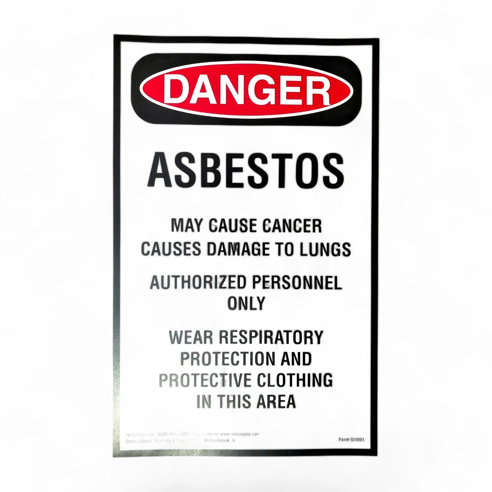OSHA Compliant Asbestos Warning Signs (11"x17" High-Quality Paper, High-Visibility Headers) - Meets OSHA CFR 1910.1001 Standards, Protect Team’s Health, Reduce Risks, 100 Signs per Pack