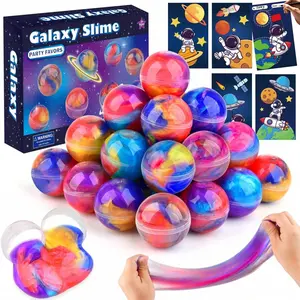 24-Pack Galaxy Slime Balls For Kids – Stretchy, Non-Stick & Mess-Free Stress Relief Toys, Party Favors, Classroom Rewards, Goodie Bag Fillers For Boys & Girls