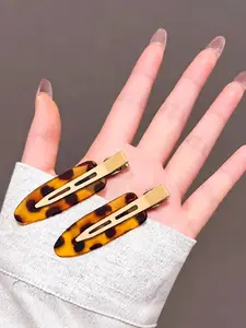 Leopard Print Hair Clips No-crease Hair Clips Styling Duck Bill Clips No-dent Alligator Hair Barrettes for Salon Hairstyle Hairdressing Bangs Waves Women Girl Makeup Application