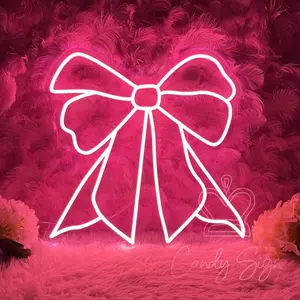 Bow Neon Light, LED Neon Light, Led Neon Sign, Decorative Neon Light, Home Dorm Wall Decor, Girl Room Decoration, Fashion Wall Art, Party Decor, Personalized Gift